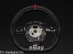 Flat bottom Audi A3 S3 A4 A5 A6 A8 SEAT Leather Steering wheel S-line