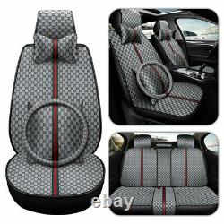 Fly5D Luxury Car Seat Cover PU Leather Auto SUV Front Rear Black Fashion Cushion