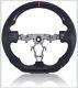 For 08-20 Nissan 370z Carbon Fiber Flat Bottom Steering Wheel Black Leather