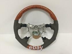 For'2003-'2009 LEXUS GX470 Wooden Steering Wheel Beige LEATHER SPORT Type