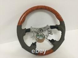 For'2003-'2009 LEXUS GX470 Wooden Steering Wheel Beige LEATHER SPORT Type