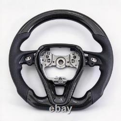 For 2022-2024 Toyota Camry Black Leather Black Carbon Fiber Steering Wheel