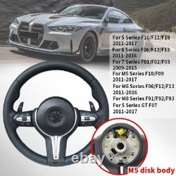 For BMW 5/6/7 Series F10 F07 F01 F06 F12 F91 F92 M5 Full Leather Steering Wheel