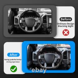 For Ford F150 Real Carbon Fiber Sport Steering Wheel 2015-2020 Manual No Heated