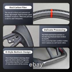 For Ford F150 Real Carbon Fiber Sport Steering Wheel 2015-2020 Manual No Heated