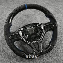 For Honda Fit GE8 2009-2014 Custom Real Carbon Fiber Steering Wheel Sport Mod