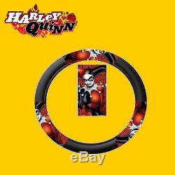 For Kia New Harley Quinn Car Seat Covers Floor Mat Steering Wheel Cover Set