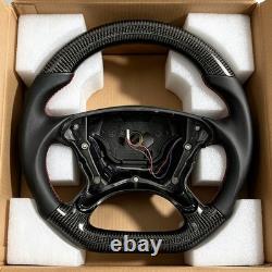 For Mercedes-Benz 2002 2003 2004 2005 black leather carbon fiber steering wheel
