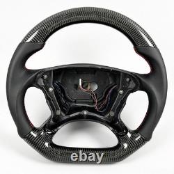 For Mercedes-Benz 2002 2003 2004 2005 black leather carbon fiber steering wheel