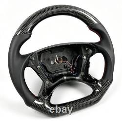 For Mercedes-Benz 2002 2003 2004 2005 black leather carbon fiber steering wheel