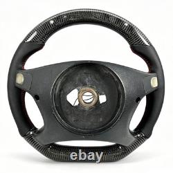 For Mercedes-Benz 2002 2003 2004 2005 black leather carbon fiber steering wheel