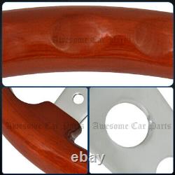 For Pontiac 345mm Extended Center Racing Grip Wood Grain Smooth Steering Wheel