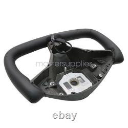 For Tesla Model X S 2016-2020 Yoke Leather Steering Wheel withHeated Black