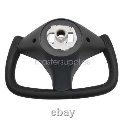 For Tesla Model X S 2016-2020 Yoke Leather Steering Wheel withHeated Black