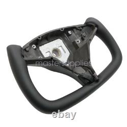 For Tesla Model X S 2016-2020 Yoke Leather Steering Wheel withHeated Black