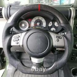 For Toyota FJ Cruiser 07-14 Real Carbon Fiber Perforated Leather Steering Wheel