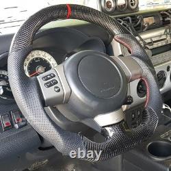 For Toyota FJ Cruiser 07-14 Real Carbon Fiber Perforated Leather Steering Wheel