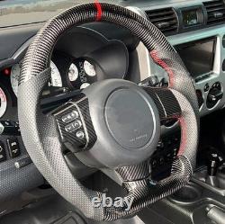 For Toyota FJ Cruiser 07-14 Real Carbon Fiber Perforated Leather Steering Wheel
