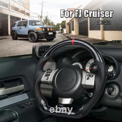 For Toyota FJ Cruiser 07-14 Real Carbon Fiber Perforated Leather Steering Wheel