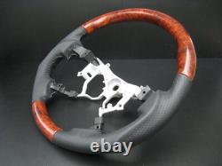 For Toyota TUNDRA 2nd Gen 2007-2013 Burl wood leather steering wheel-SPORTS