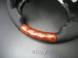 For Toyota TUNDRA 2nd Gen 2007-2013 Burl wood leather steering wheel-SPORTS