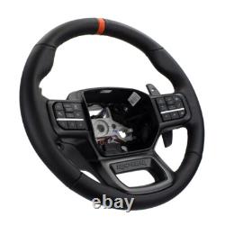 Ford Performance Black Leather Raptor Steering Wheel With Orange Sightline F
