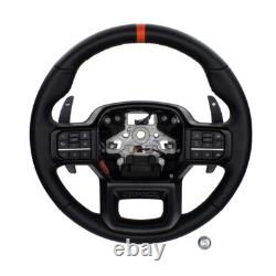 Ford Performance Black Leather Raptor Steering Wheel With Orange Sightline F