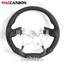Full Black Leather Sport Steering Wheel for Toyota Tacoma 2010+ Flat Bottom