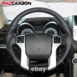 Full Black Leather Sport Steering Wheel for Toyota Tacoma 2010+ Flat Bottom