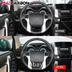 Full Black Leather Sport Steering Wheel for Toyota Tacoma 2010+ Flat Bottom