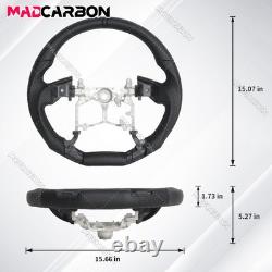 Full Black Leather Sport Steering Wheel for Toyota Tacoma 2010+ Flat Bottom