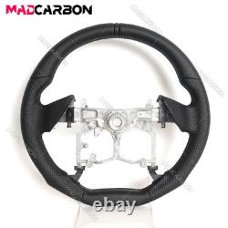 Full Black Leather Sport Steering Wheel for Toyota Tacoma 2010+ Flat Bottom