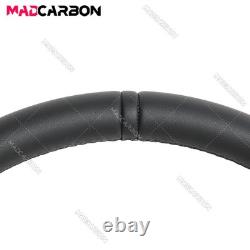 Full Black Leather Sport Steering Wheel for Toyota Tacoma 2010+ Flat Bottom
