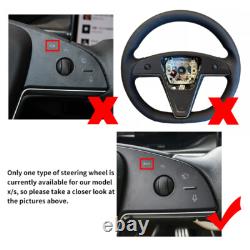 Full Black Leather Steering Wheel for Tesla Model X Model S 2021-2025 withHeated