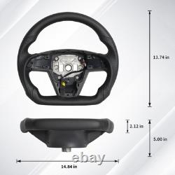 Full Black Leather Steering Wheel for Tesla Model X Model S 2021-2025 withHeated