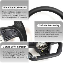 Full Black Leather Steering Wheel for Tesla Model X Model S 2021-2025 withHeated