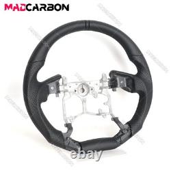 Full Black Leather Steering Wheel for Toyota Tacoma Flat Bottom 2010+ Sport
