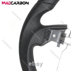 Full Black Leather Steering Wheel for Toyota Tacoma Flat Bottom 2010+ Sport