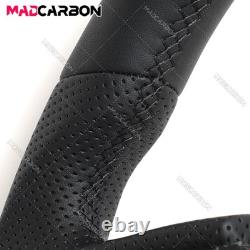 Full Black Leather Steering Wheel for Toyota Tacoma Flat Bottom 2010+ Sport