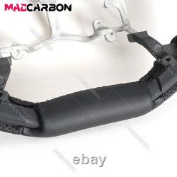 Full Black Leather Steering Wheel for Toyota Tacoma Flat Bottom 2010+ Sport