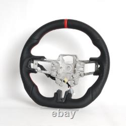 Full Leather Flat Sport Steering Wheel Fit Ford Mustang GT 2018-2023 with Heated