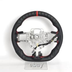 Full Leather Flat Sport Steering Wheel Fit Ford Mustang GT 2018-2023 with Heated
