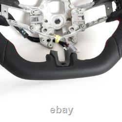 Full Leather Flat Sport Steering Wheel Fit Ford Mustang GT 2018-2023 with Heated