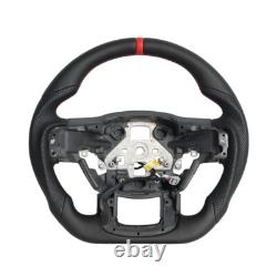 Full Leather Heated Steering Wheel for Ford F150 Raptor 15-20 with Paddle Cutout
