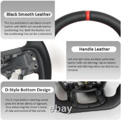 Full Leather Heated Steering Wheel for Ford F150 Raptor 15-20 with Paddle Cutout