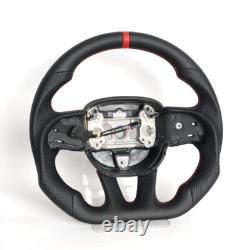 Full Leather Sport Flat Steering Wheel Fit Chrysler 300 2015-2023 with Heated