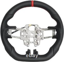 Full Leather Sport Flat Steering Wheel for Ford Mustang 2018-2023 with Heated