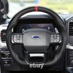 Full Leather Sport Steering Wheel For Ford F150 Raptor 2021-2024 with Heated