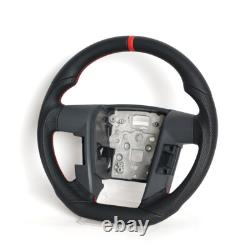Full Leather Sports Flat Steering Wheel for FORD F150 SVT 2011-2014 Red Strip