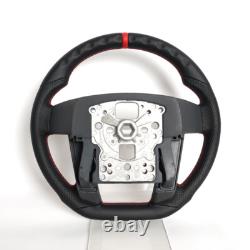 Full Leather Sports Flat Steering Wheel for FORD F150 SVT 2011-2014 Red Strip
